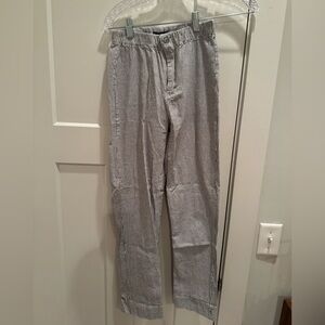 Brandy Melville Navy and White Striped Linen Pants
